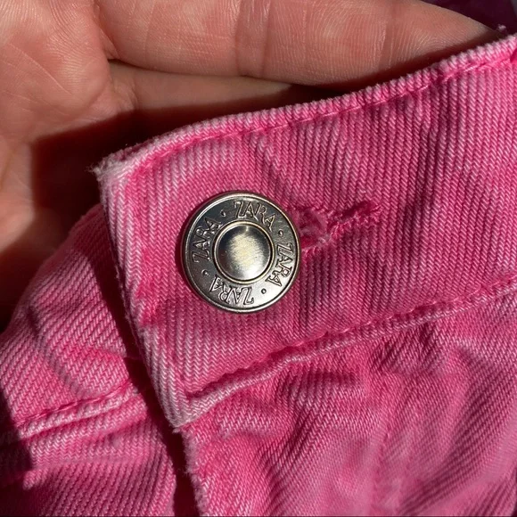 💗 ZARA PINK HIGH WAIST CLASSIC MOM JEAN SHORTS! - Picture 7 of 13